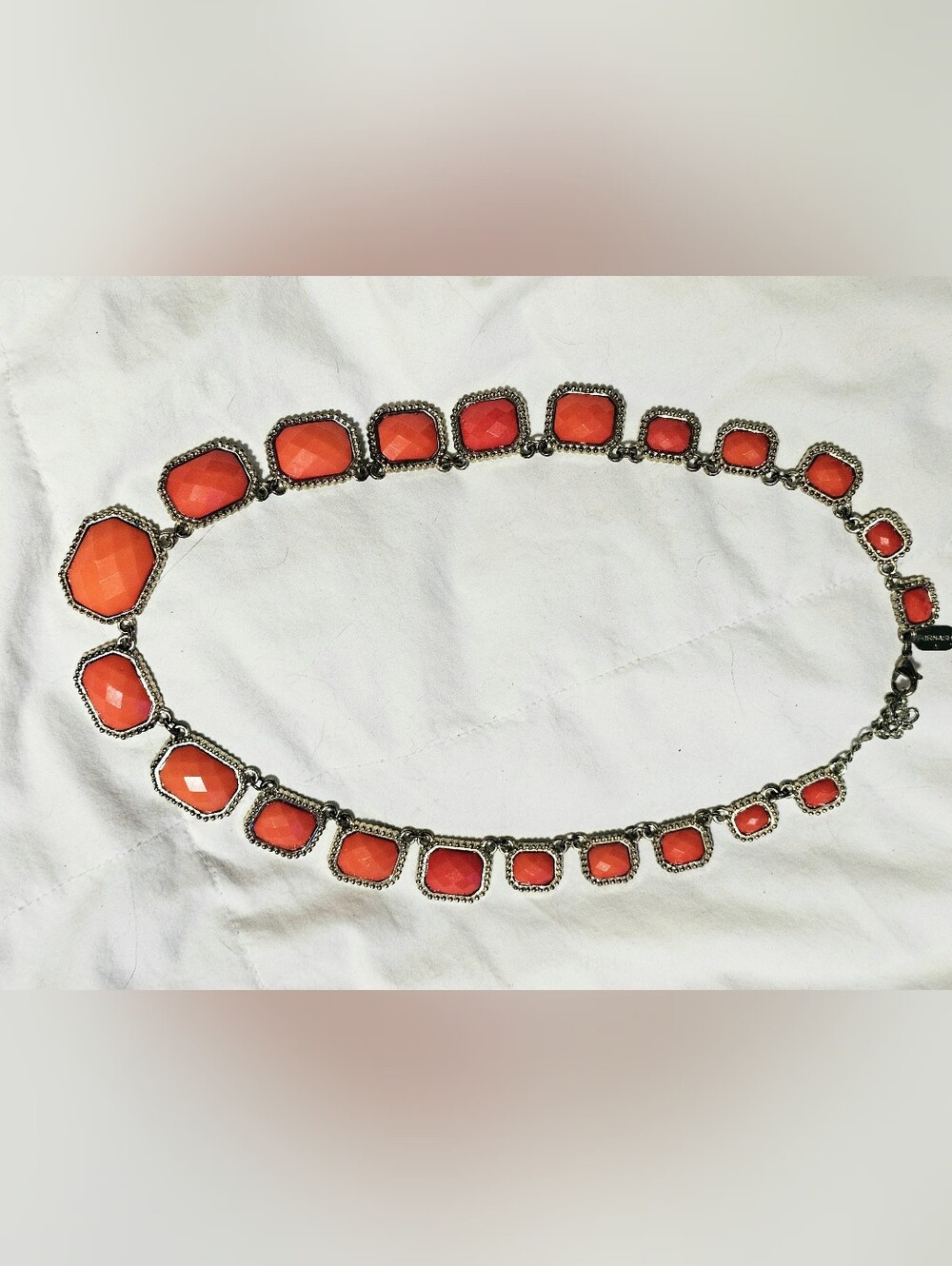 Fornash Orange Stones Aceted Set Textured Gold Bezel